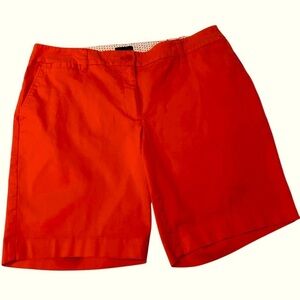 Talbots Perfect Shorts Bright Coral Stretch Bermuda 9 1/2" size 16 W Petite